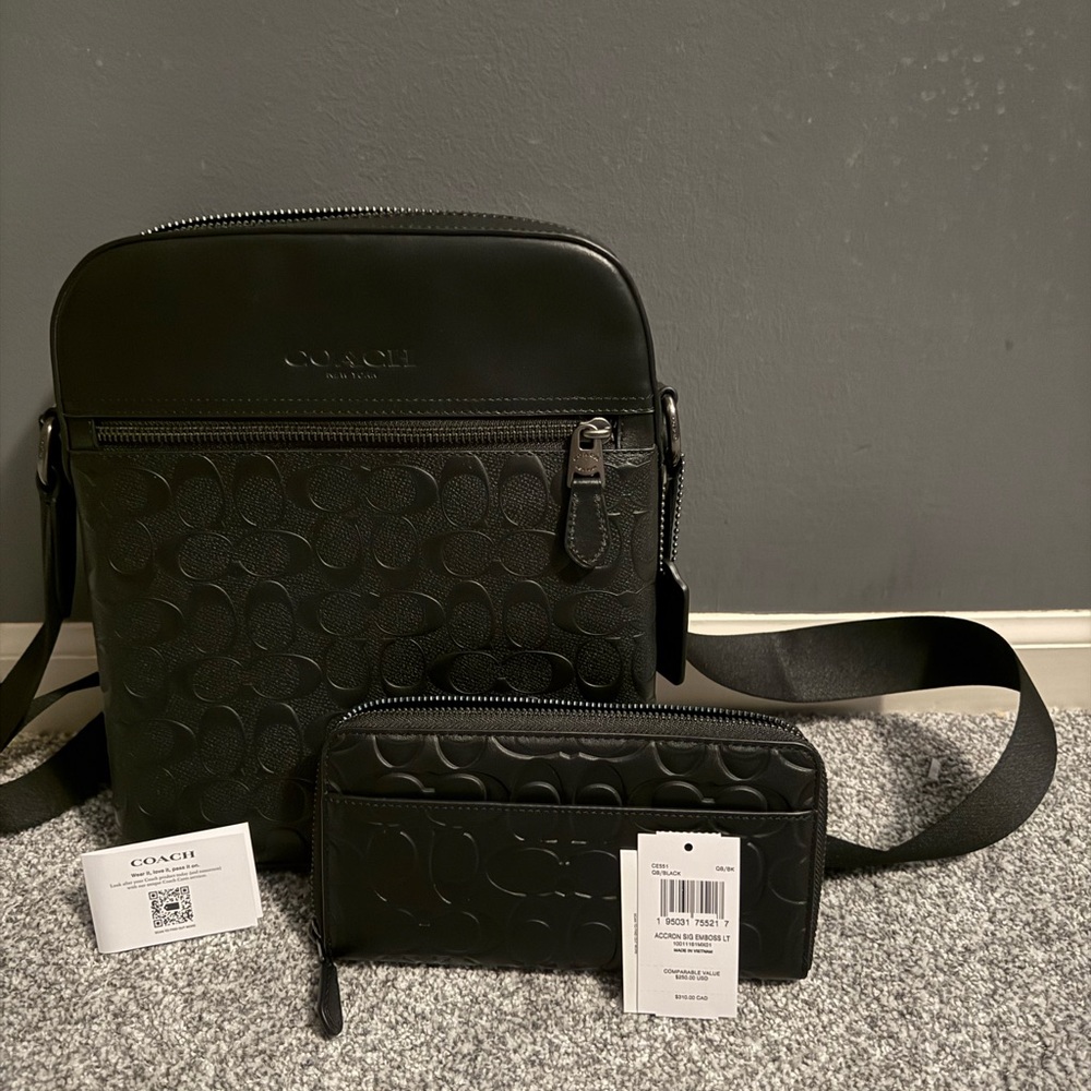 Coach Embossed Black Women’s Messenger Bag - Picture 2 of 4
